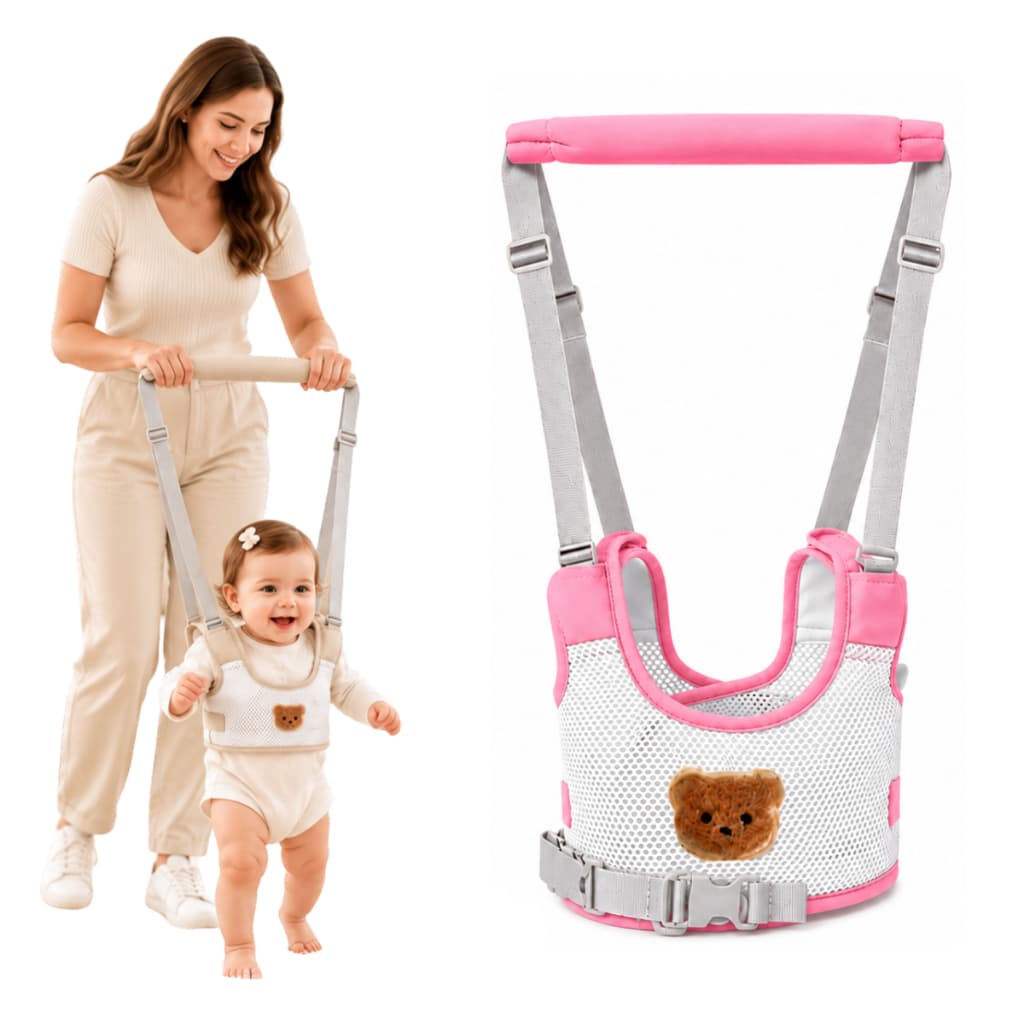 Andador Infantil Bebe Nenem Primeiros Passos Aprendendo Andar Caminhar Colete Cinto Suspenso Alça Roupinha Respirável