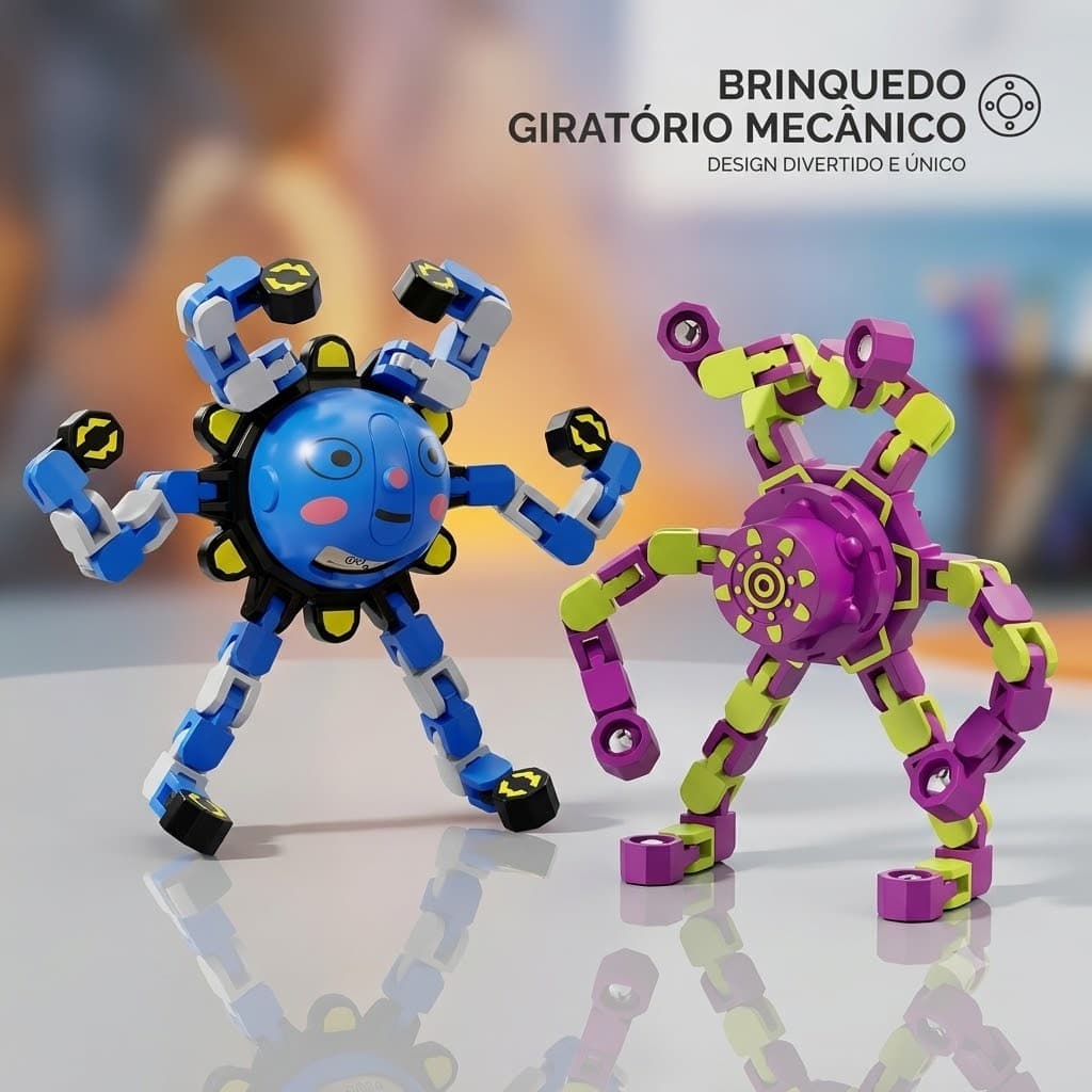 Brinquedo Fidget Spinner para Crianças e Adultos Educativo Alívio de Estresse Deformável e Giratório
