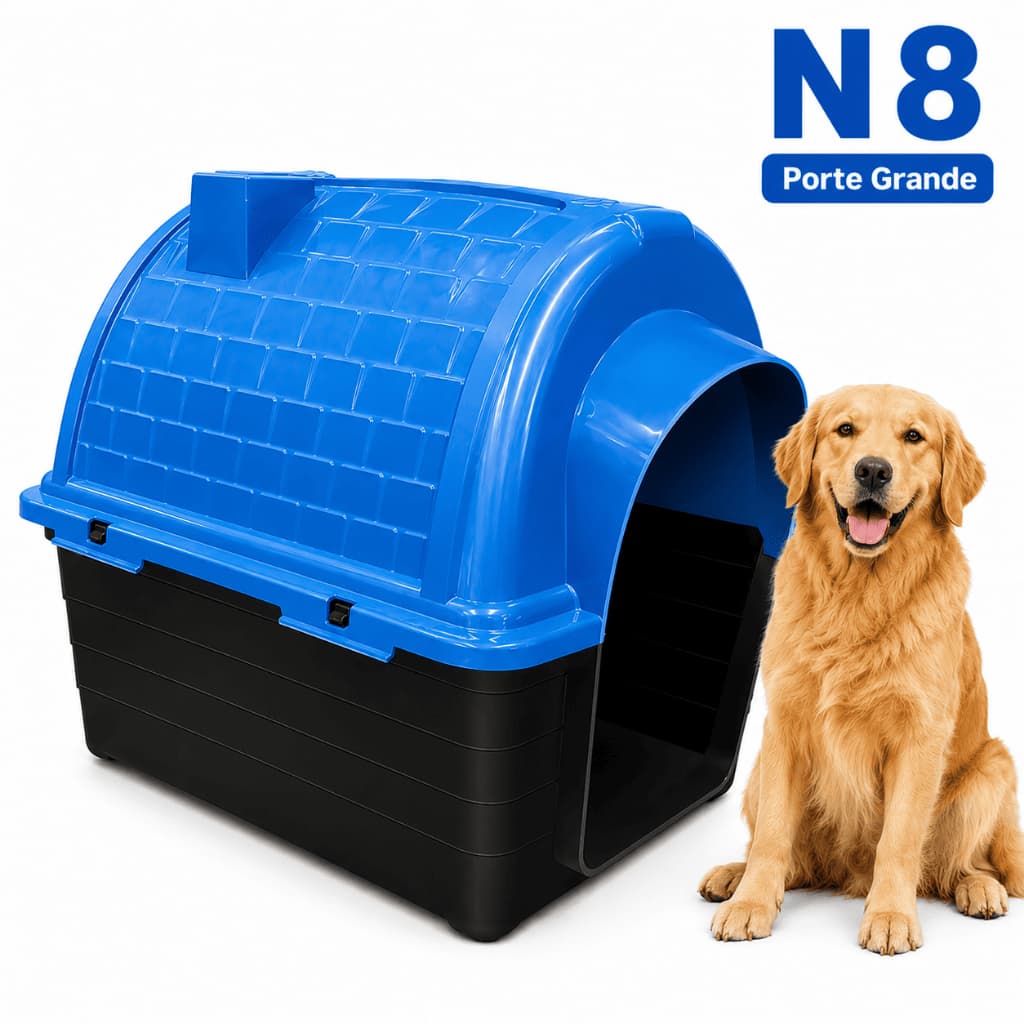 Casinha de Cachorro Porte Grande N8 Casa Pet Cão Desmontável Resistente com Proteçao UV Ventilada