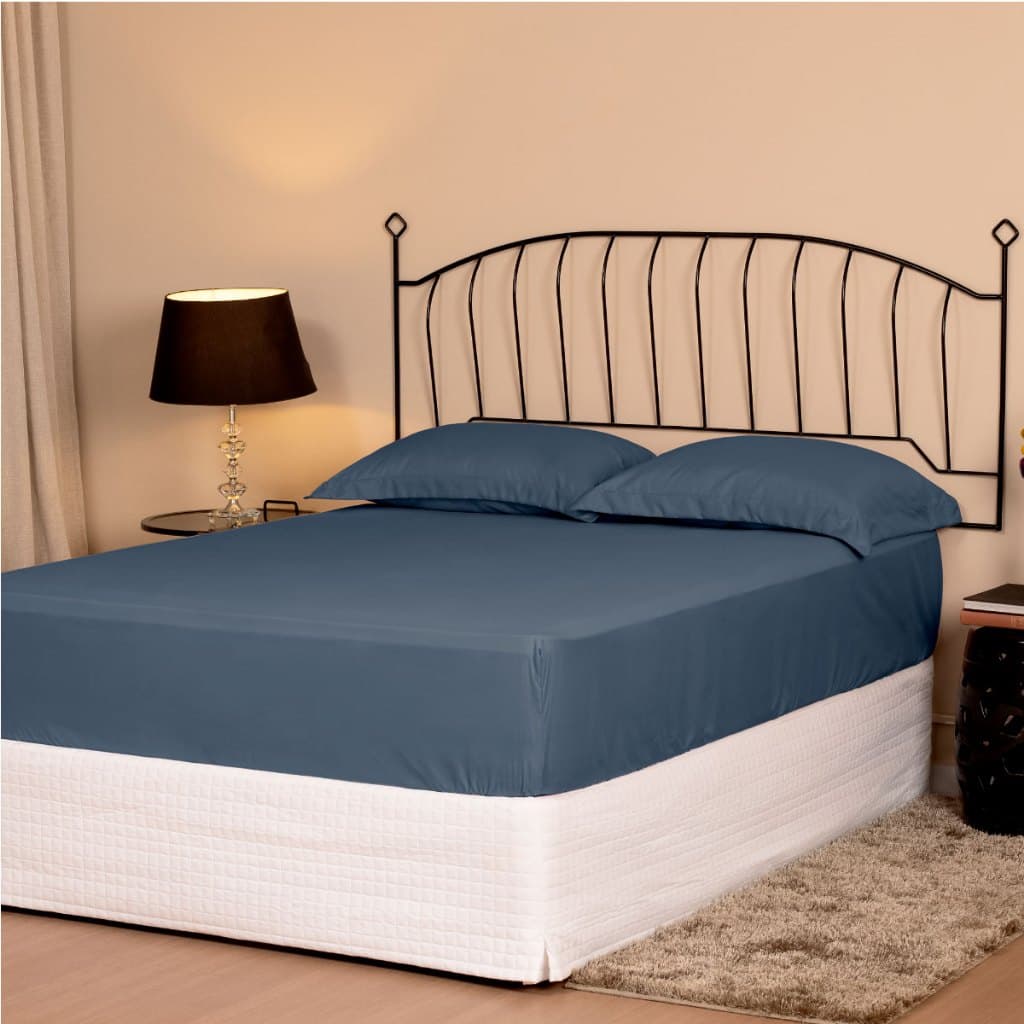 Jogo De Cama Lençol Cama Casal Padrão 300 Fios Micropercal De Luxo Várias Cores