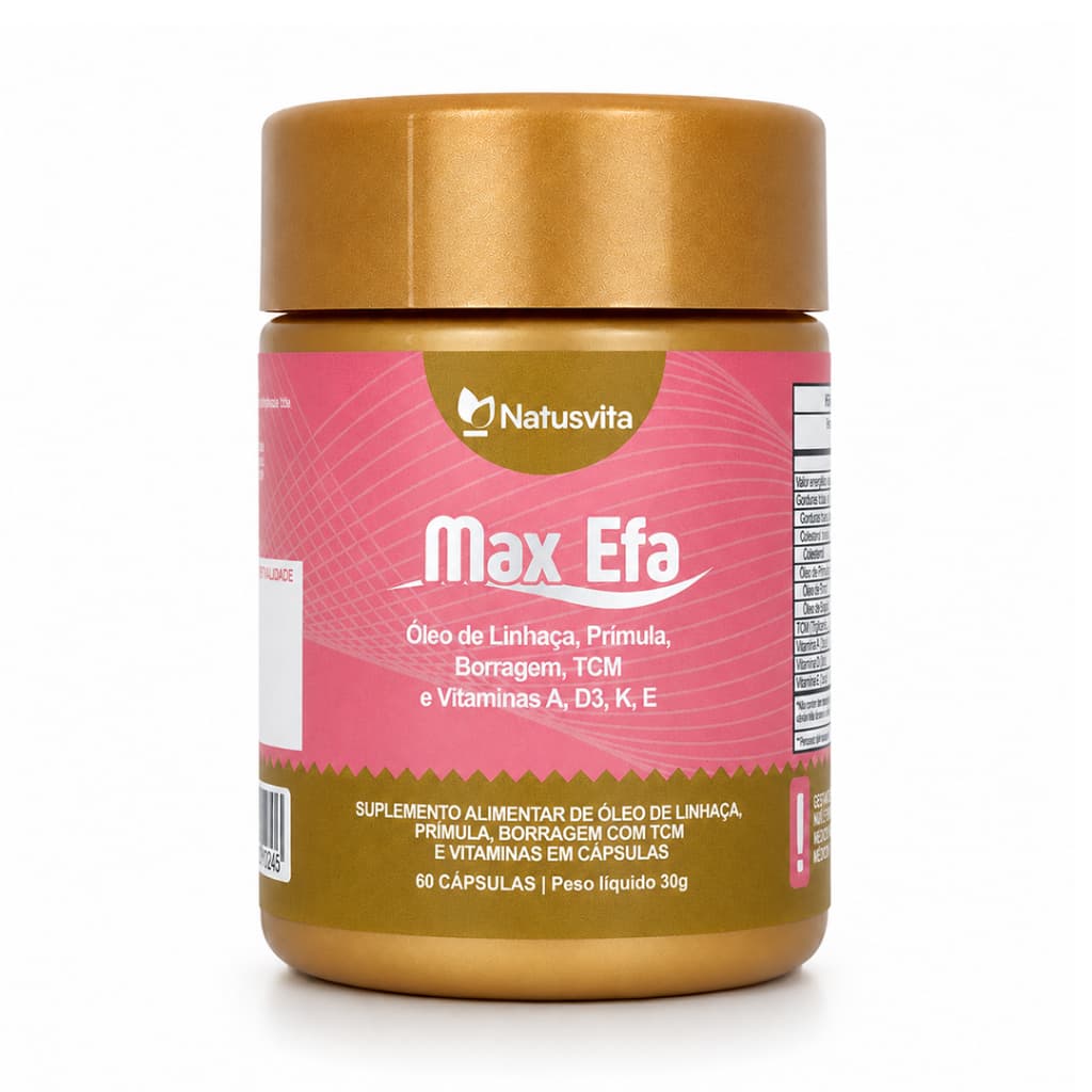 Max Efa TPM / MENOPAUSA (Óleo de Linhaça, Prímula, Borragem com TCM e Vitaminas A, D3, K e E)