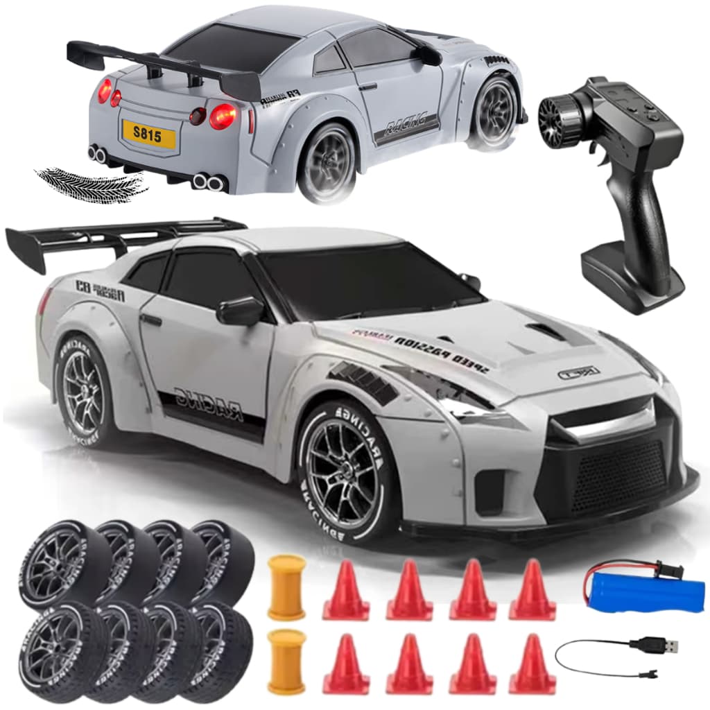 Carrinho Controle Remoto Drift Bateria Recarregavel 4x4 Porsche Nissan GTR