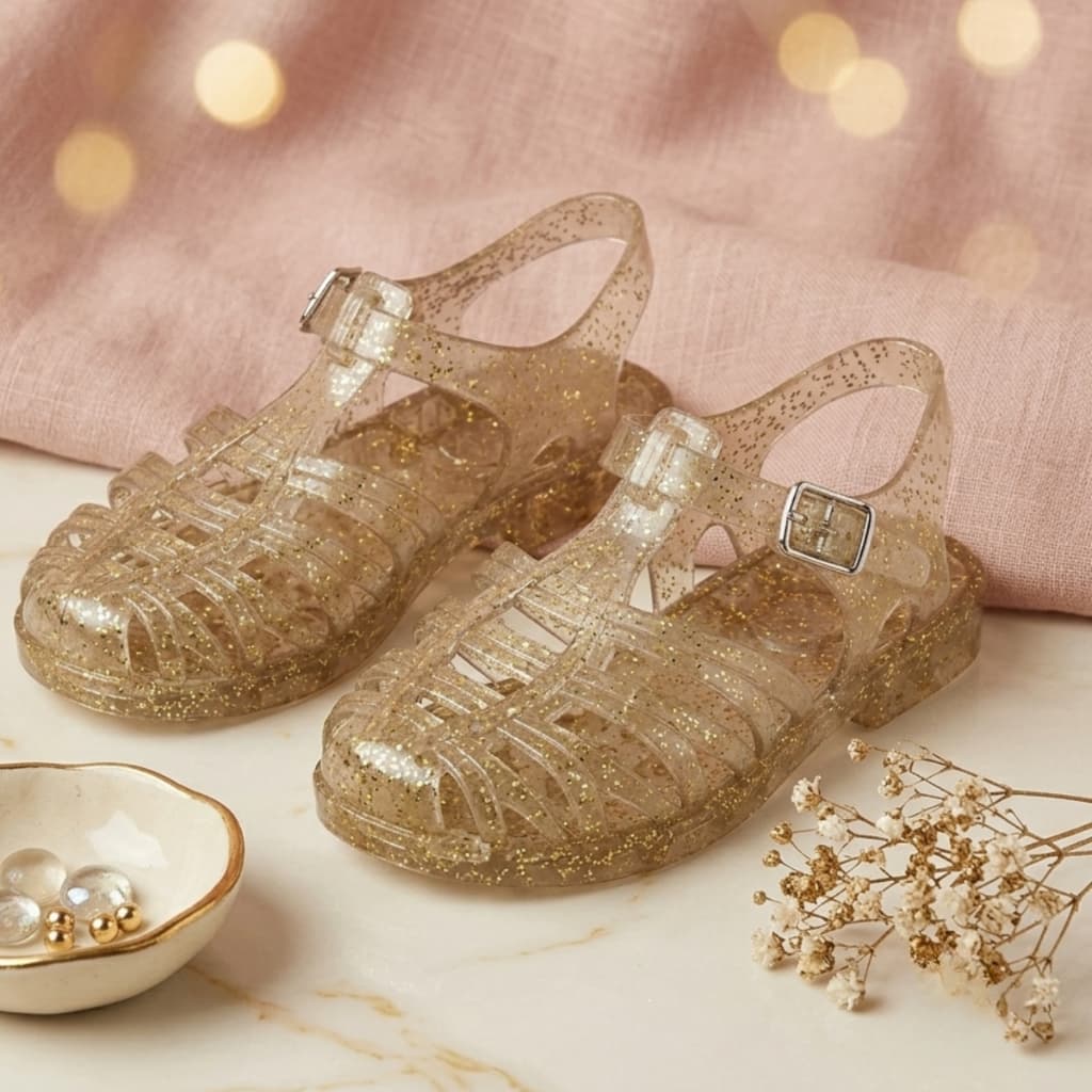 Sandália Infantil Glitter Menina Sola Antiderrapante Confortavel Leve