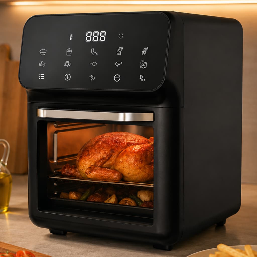 Air Fryer Forno 10 Litros 127V Digital 1350W Painel Touch Sem Óleo Fritadeira Unitermi Moderna Luxo