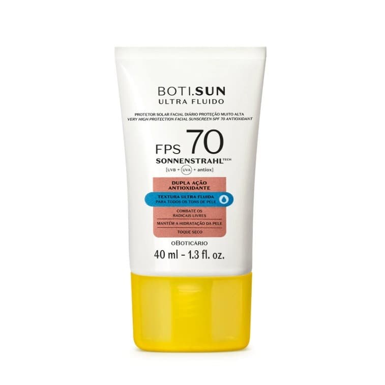 Protetor Solar Facial Antioxidante Fps 70 Boti.Sun Ultra Fluido 40Ml
