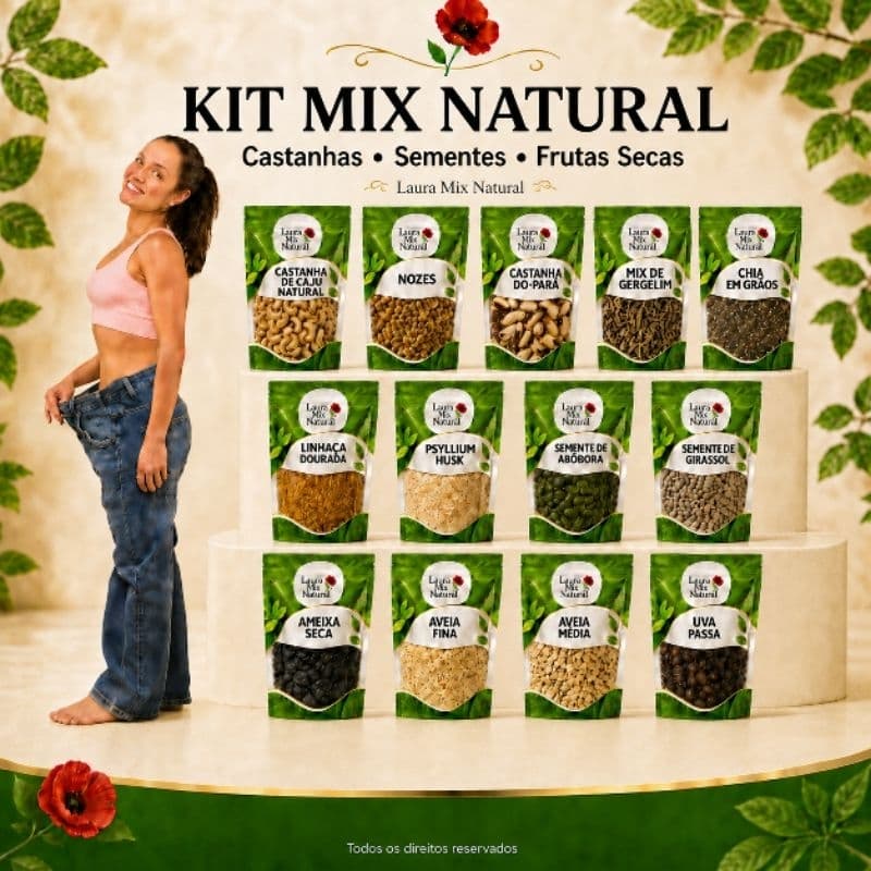 Mix Saudável de Castanhas / Frutas secas/ Sementes / Laura mix Saudável 2,100 kg