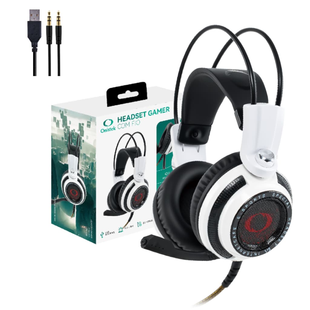 Headset Gamer LED Microfone USB Com Fio P2 USB 40mm Estéreo Para Computador PS4 Xbox Notebook