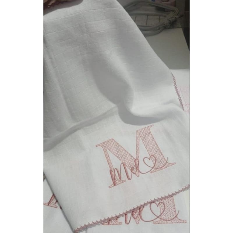 Fralda de boca bordado menina menino recém nascido, tecido fralda personalizada.