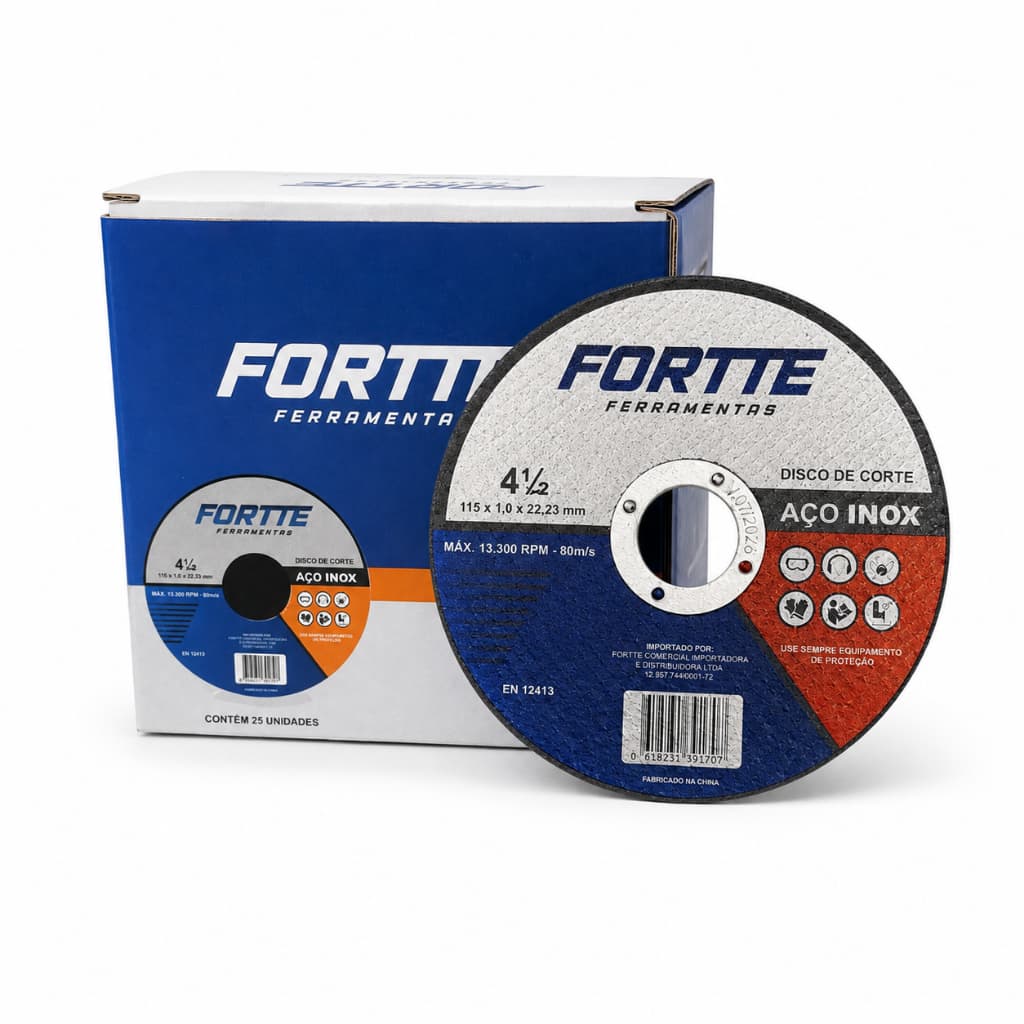 KIT 10 Discos Corte Fino Inox 4.1/2x1,0 Esmerilhadeira