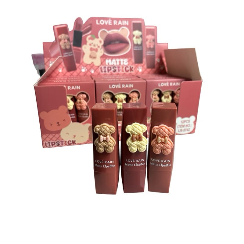 Batom Matte Ursinho Love Rain LR-5742 | Batom Líquido Matte Alta Pigmentação Longa Duração