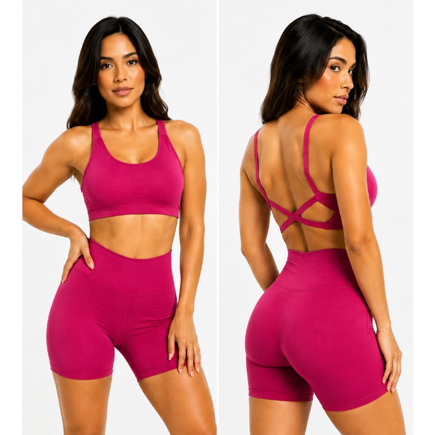 Conjunto Treino Feminino Top Fitness Short Academia Roupa Para Treino Feminino Look Fitness Moda Fitness Corrida REF1178