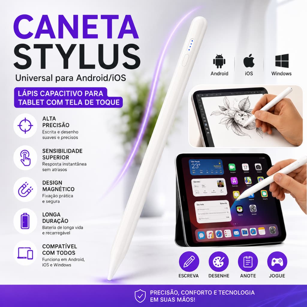 Canetas Stylus Universal Para Android/iOS-Lápis Capacitivo Tablet Com Tela De Toque