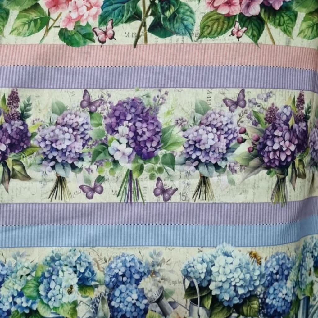 Tecido Patchwork Digital (60 Cm) Barrado Floral Pn999/0003