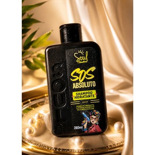 Shampoo Hidratante SOS Absoluto Soul Cosméticos 280ml Resgate Imediato e Fortalecimento Capilar + Brinde Especial