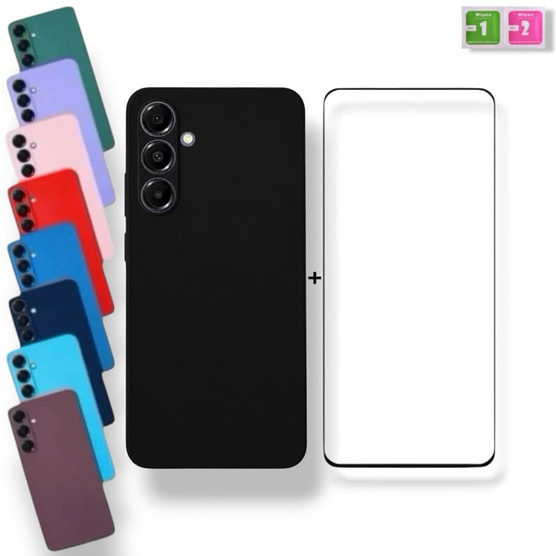 Capa + Película Compatível Com Samsung Galaxy A17 Capinha Aveludada Anti Impacto Proteção Premium