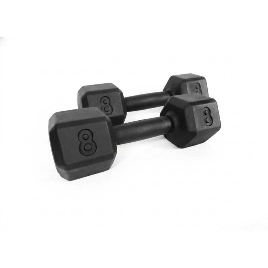 Kit 2 Halter 8Kg (Par) Halter Anilha Peso Academia Musculação Henvifer Crossfit Funcional Fisioterapia Muscular Força