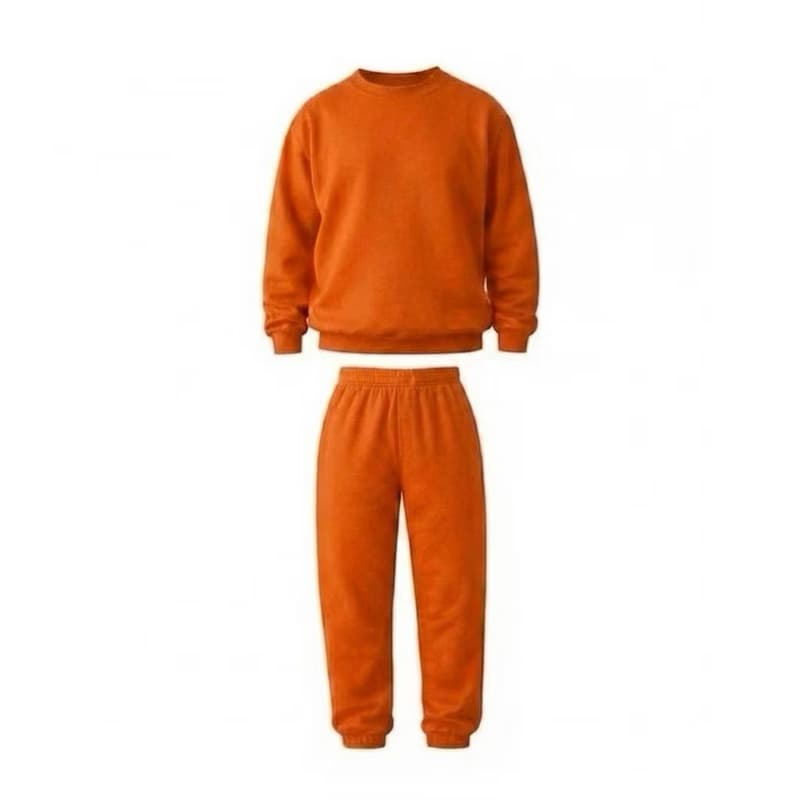 Conjunto Moletom Laranja Sem Zíper Sem Bolso Padrão Presídio e Penitenciária envio full