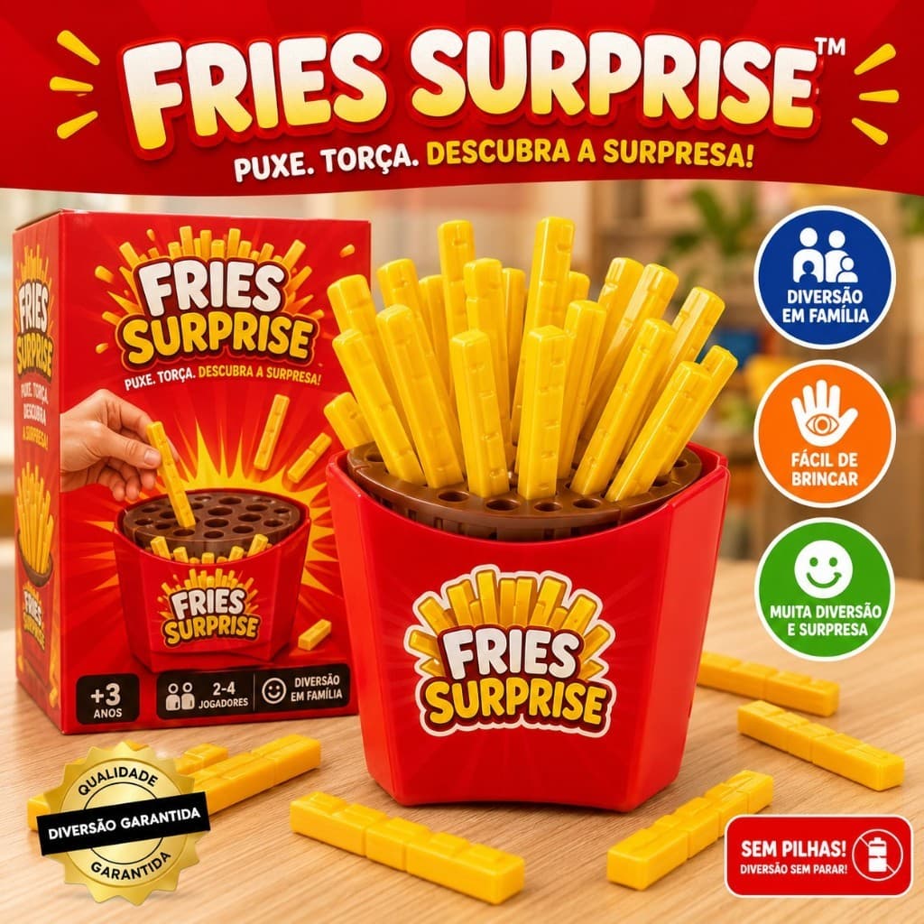 Jogo Puxa Batatinha Frita Infantil Fries Surprise Brinquedo Interativo Diversão em Família 3+ Anos