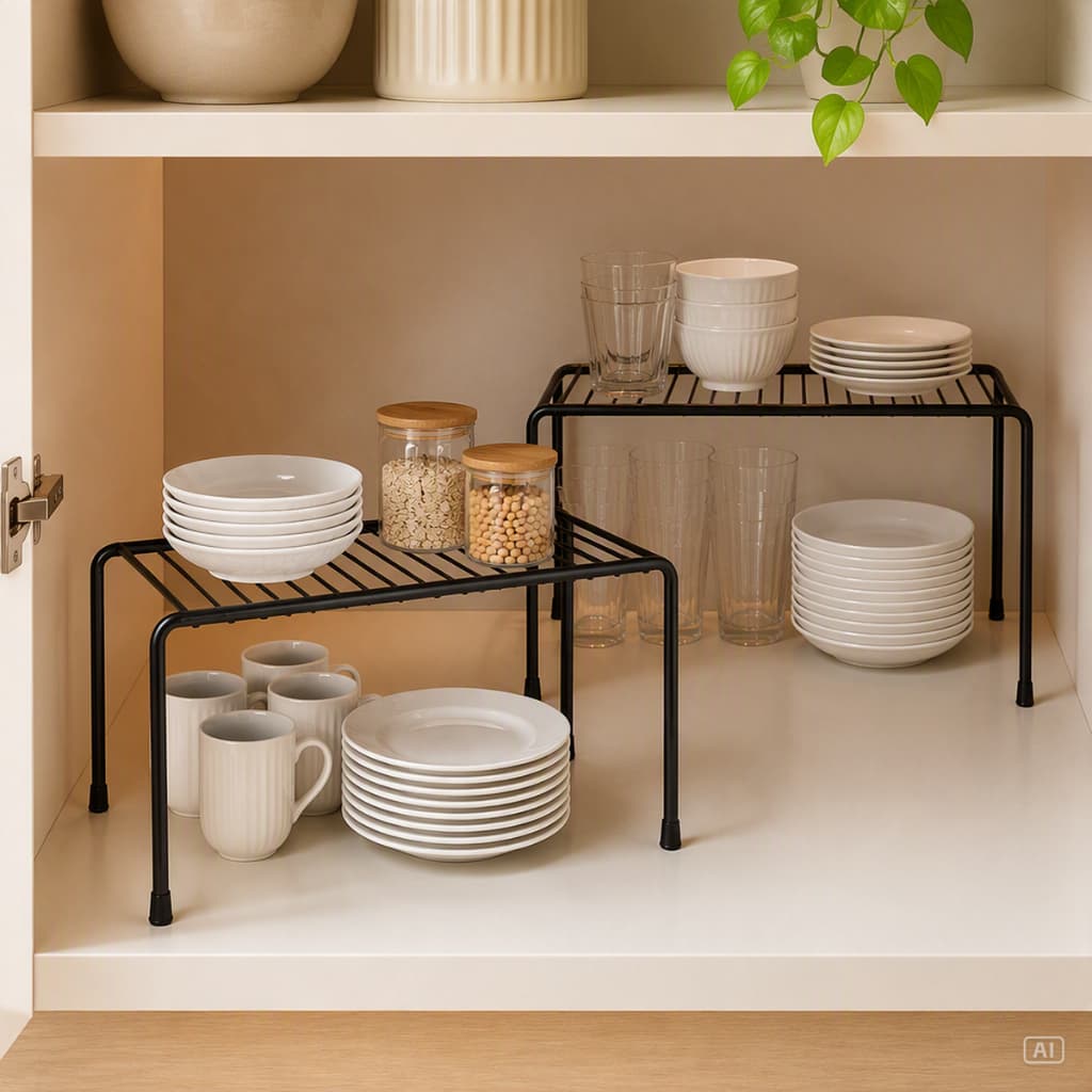 Kit 2 Organizador Armário Prateleira Multiuso Aramado Cozinha