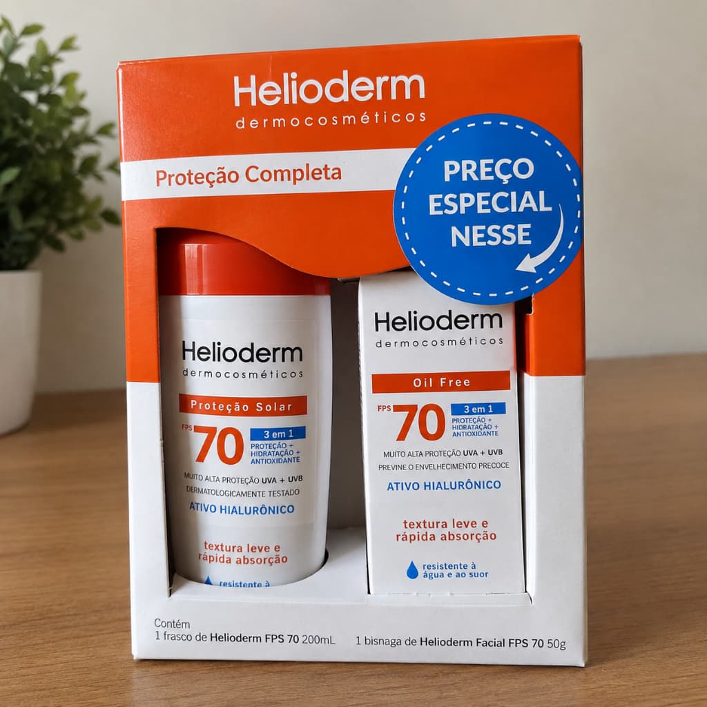 Helioderm FPS 70 – Kit Proteção Corporal + Facial