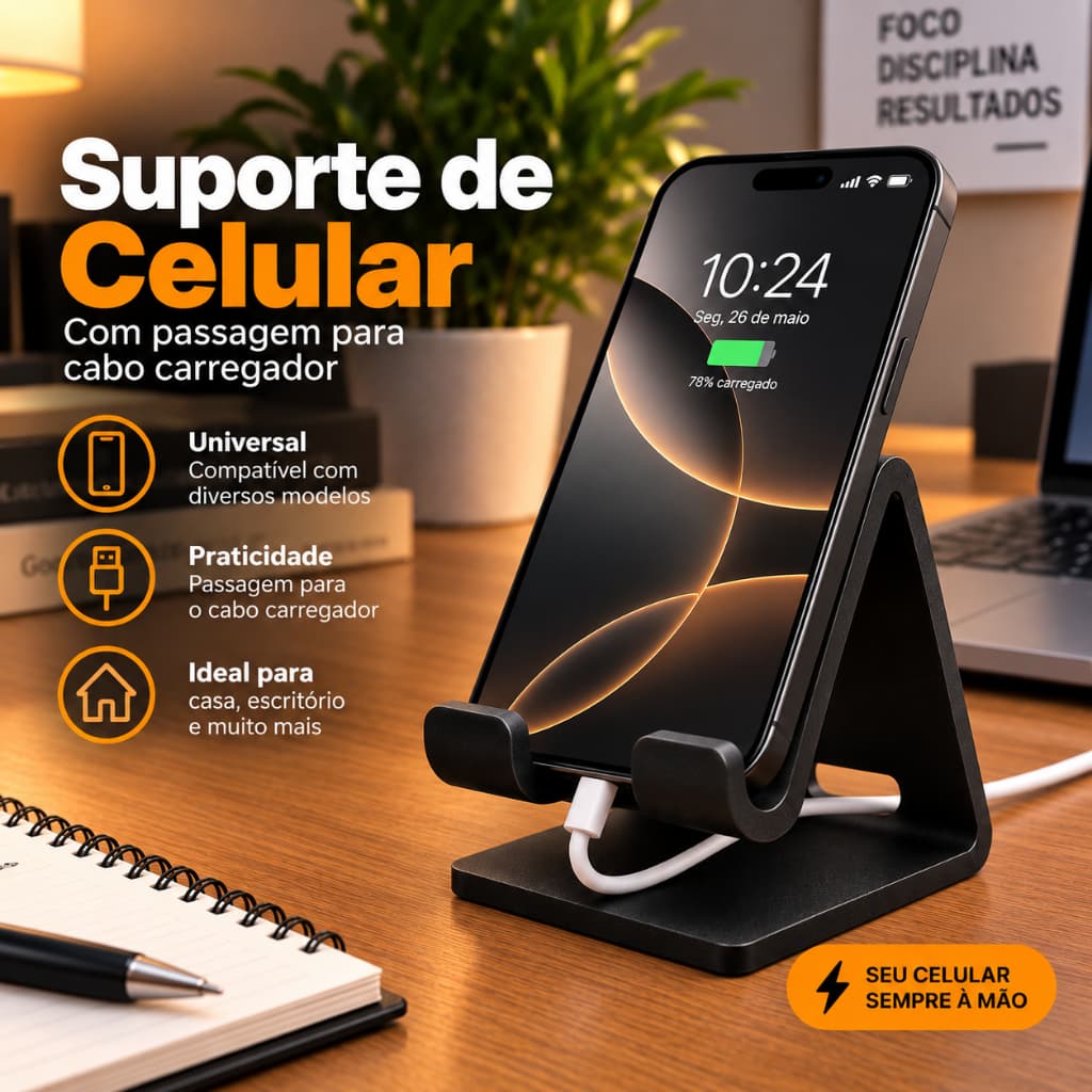 Suporte de Celular Universal DE MESA Compativel Com IPHONE SAMSUNG XIAOMI SMARTPHONE