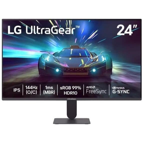 UltraGear Monitor Gamer 24" IPS 1ms (MBR) Full HD (1920x1080) HDR10 NVIDIA G-SYNC AMD FreeSync, Preto - 24G411A