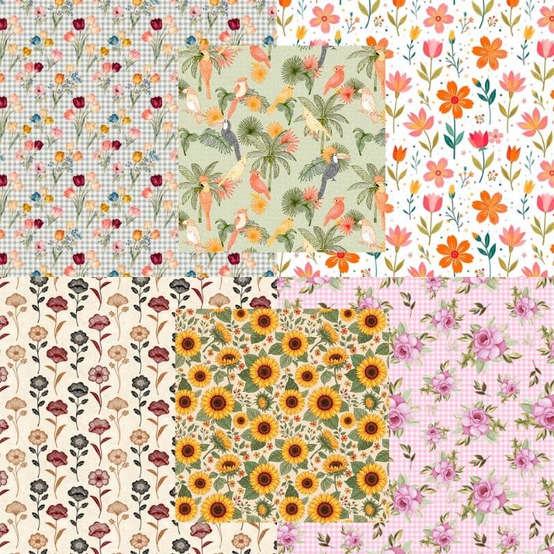 Tecido Tricoline Estampada Flores 100% Algodão | Estampas Exclusivas | Patchwork e Artesanato