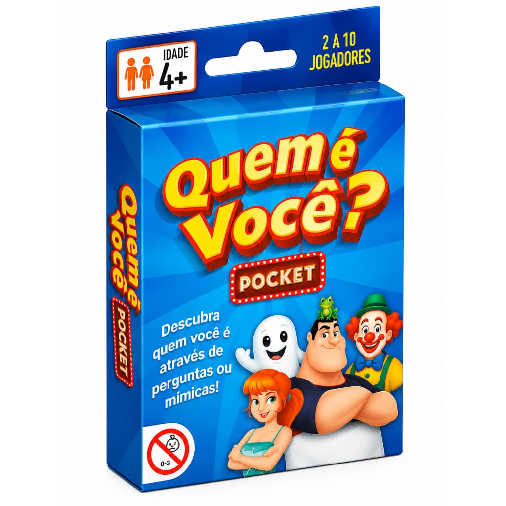 Jogo de Cartas Quem é Você Pocket Adivinhação Mímica e Perguntas Jogo em Família 2 a 10 Jogadores
