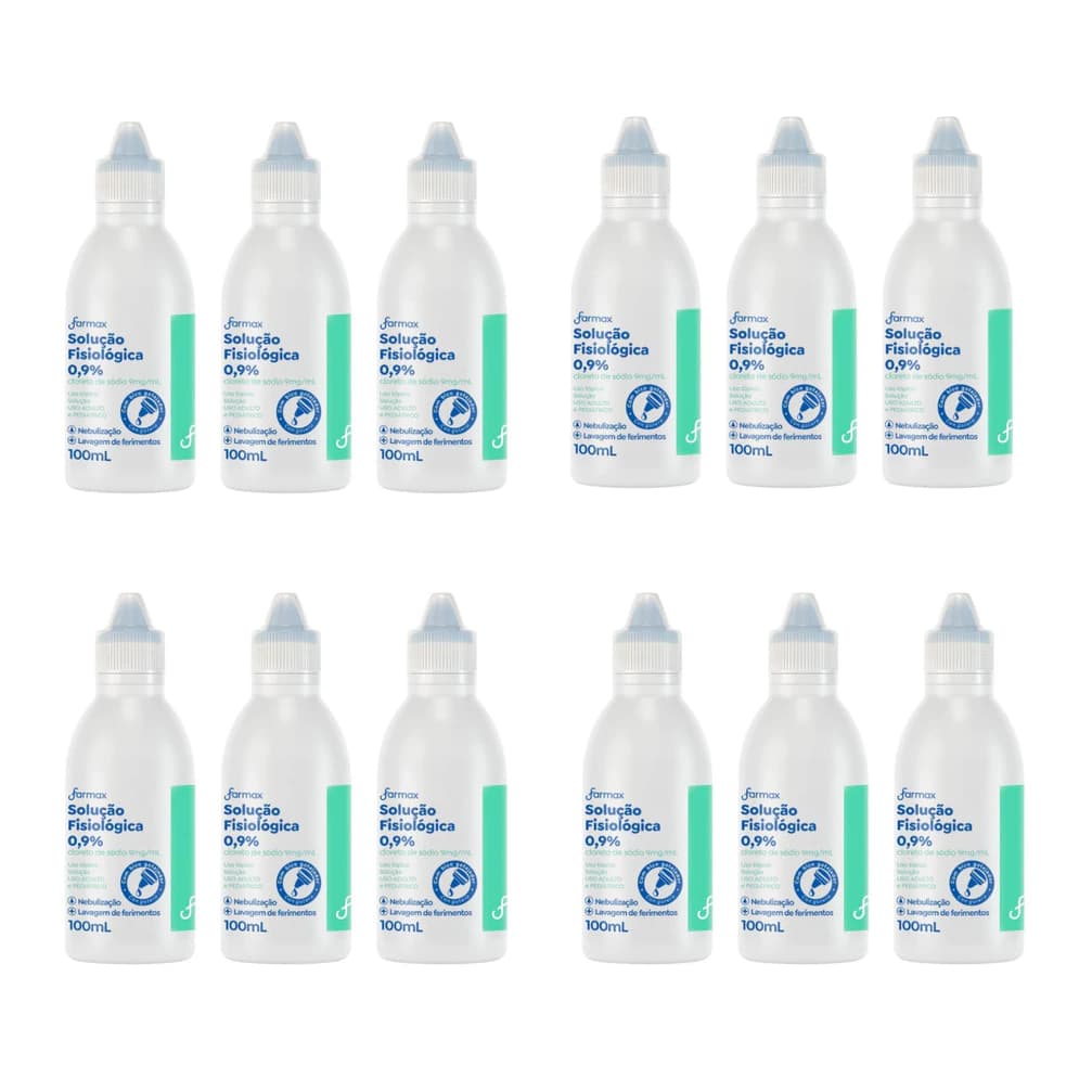 Kit 12x Soro Fisiológico Farmax Sorimax 100ml Uso Externo