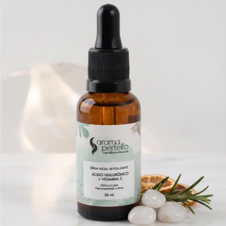Sérum Facial Ácido Hialurônico e Vitamina C Antienvelhecimento Clareador Hidratante Facial 30ml