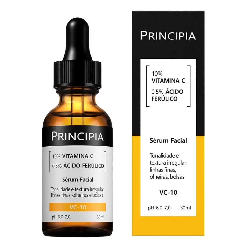 Sérum Facial Vitamina C 10% VC-10 30ml com Ácido Ferúlico Antioxidante Uniformizador Anti-idade