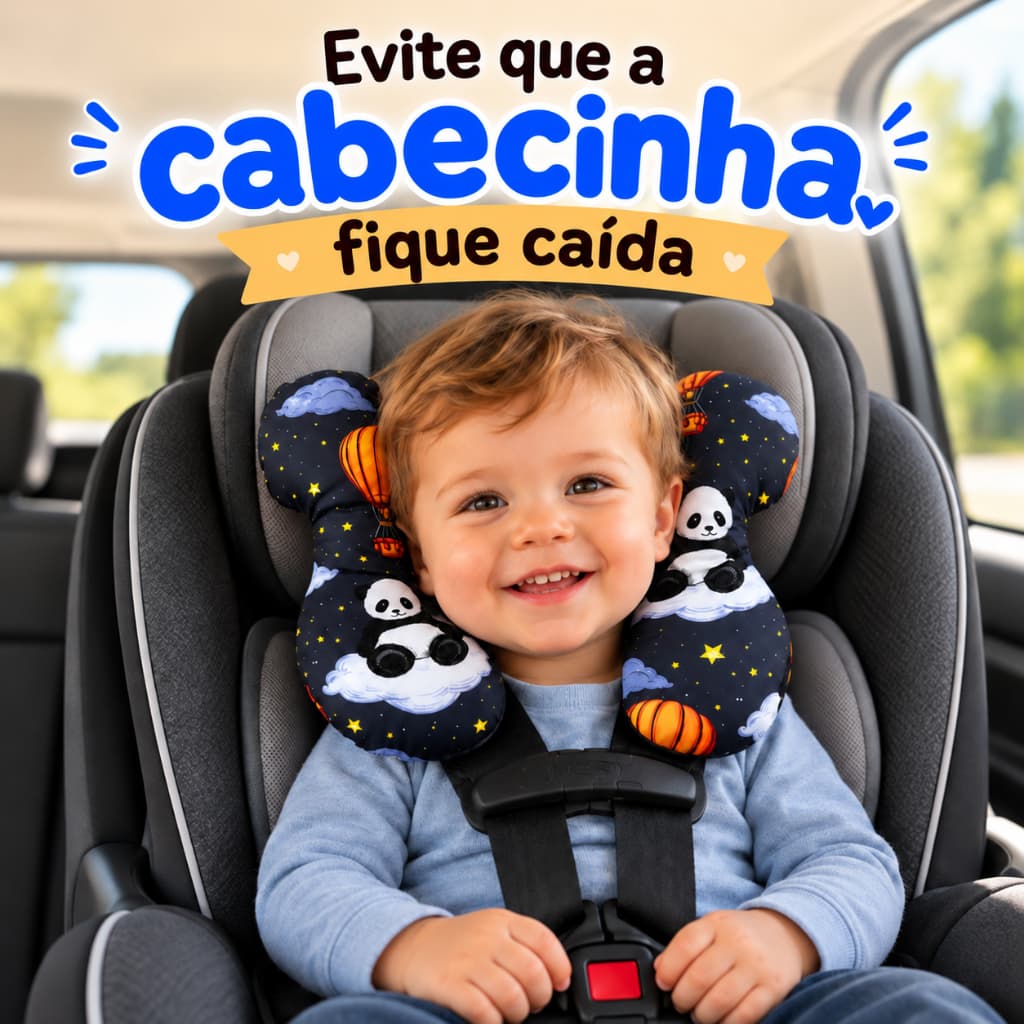 Almofada de Pescoço Bebê Conforto Macia Anti Queda Universal Carrinho Cadeirinha