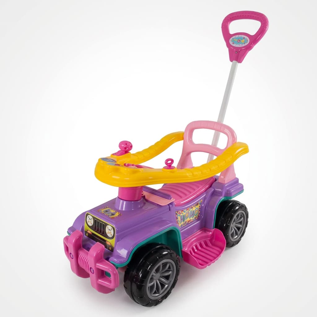 Carrinho Brinquedo Passeio Infantil Empurrador Bebê Menina Roxo Presente Dia das Crianças