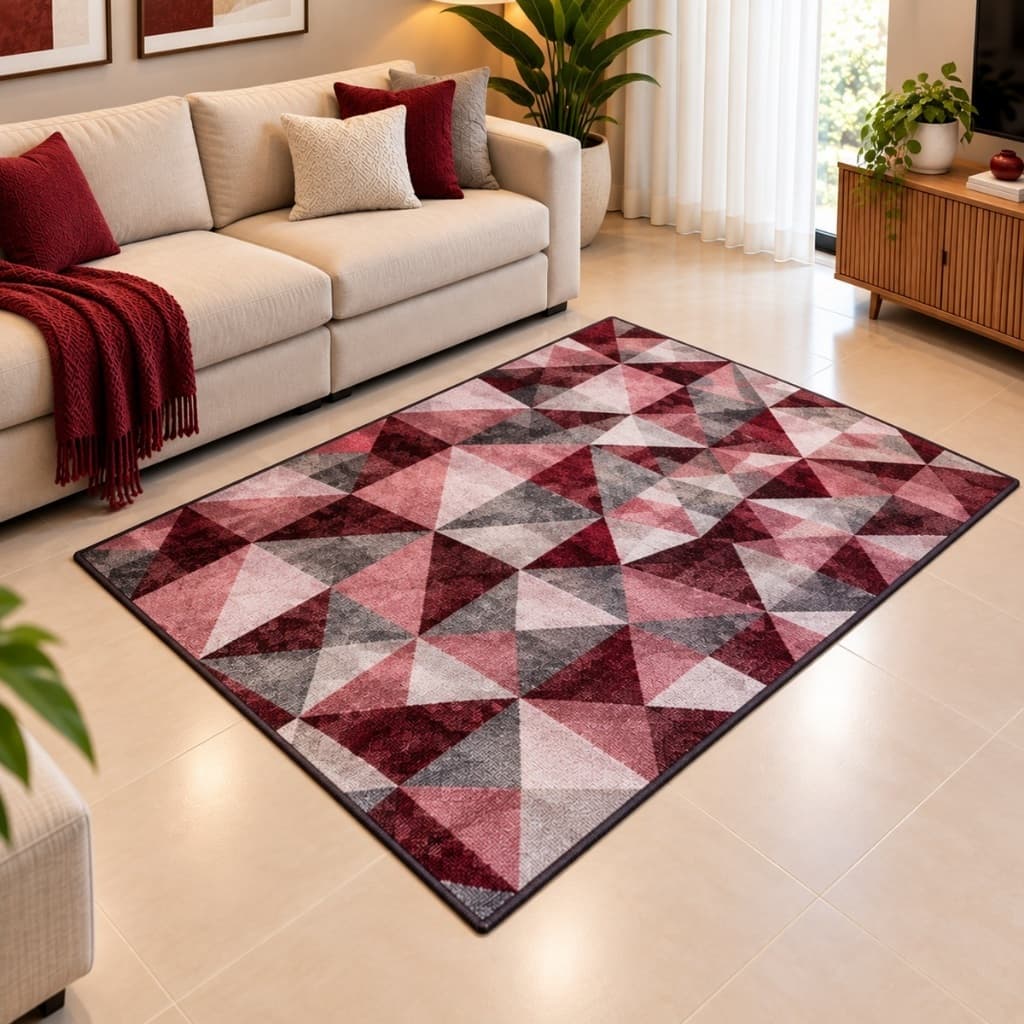 Tapete Grande 1,50x2,00 para Sala Quarto Emborrachado Antiderrapante Fácil de Limpar Estampado
