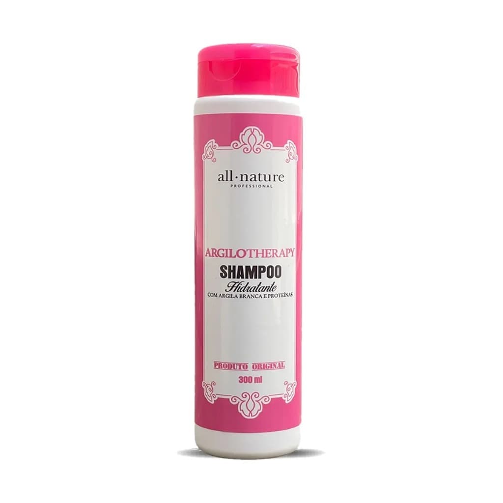 Shampoo Argilotherapy Argila Branca All Nature 300ml Hidratante Cabelos Danificados e com Química Ceramida Queratina