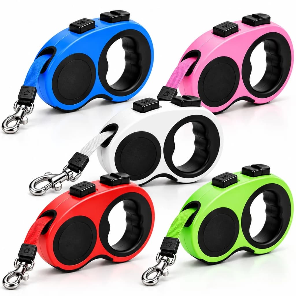 Kit 10 Guias Retráteis Cachorro Gato 5 Metros Coleira Pet Trava Passeio Atacado Revenda Pet Shop Cão