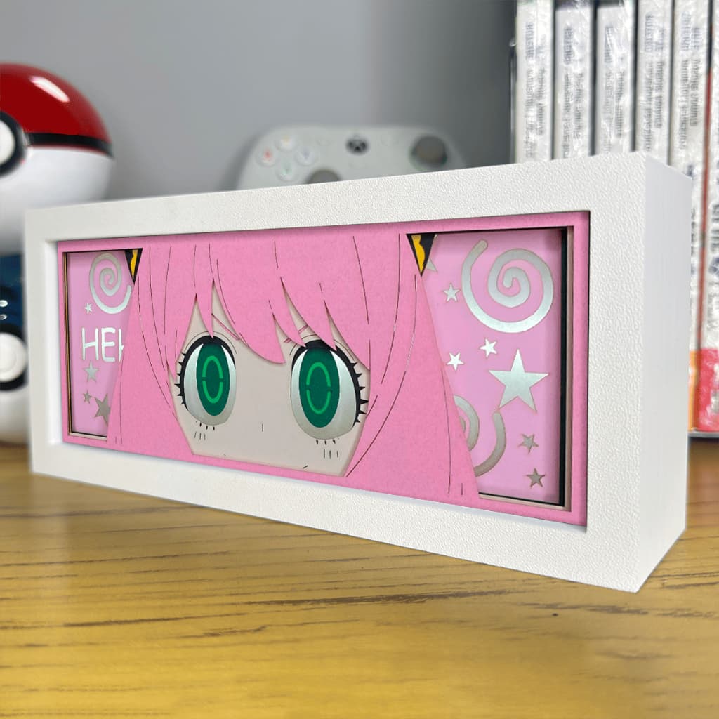 Luminária Lightbox Anime 3D LED Decoração de Mesa PC Gamer Spy x Family Anya Forger