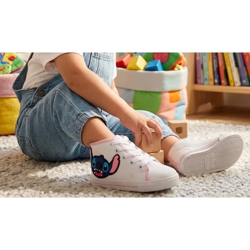 Tênis Infantil Unissex Personagem Cano Alto Botinha Star Confortável Estiloso Casual Escolar