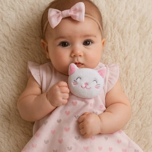 Naninha De Bebê Menina ou Menino 3 em 1 Com Prendedor De Chupeta Bichinho De Pelúcia Roupa de bebe