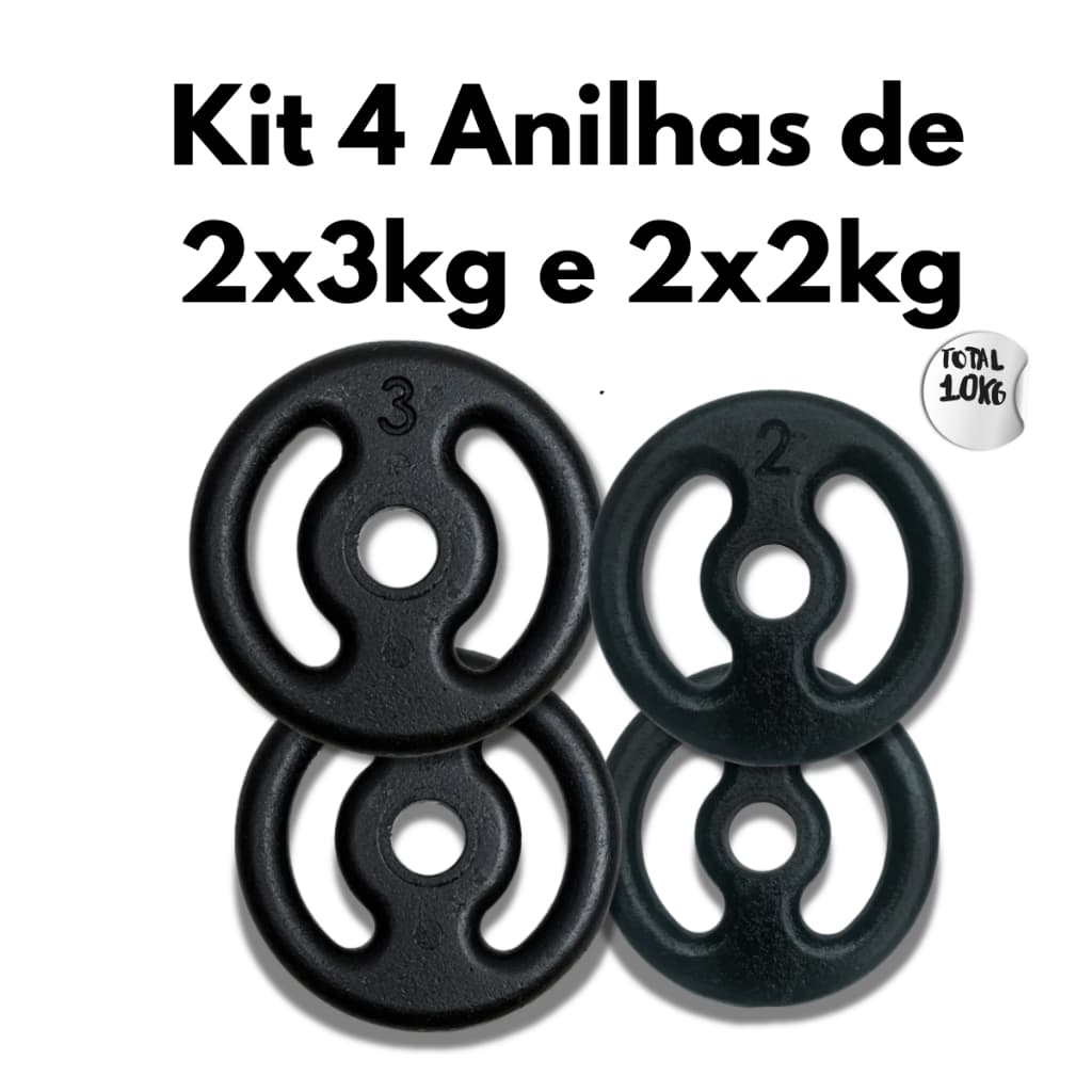 Kit Halteres 2x 3kg e 2x 2kg Musculação Academia Peso Treino Fitness