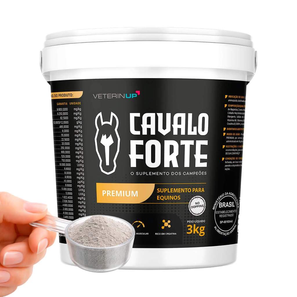 Suplemento Cavalo Forte Premium 3kg Suplemento para Equinos com Creatina, Vitaminas, Minerais e Aminoácidos