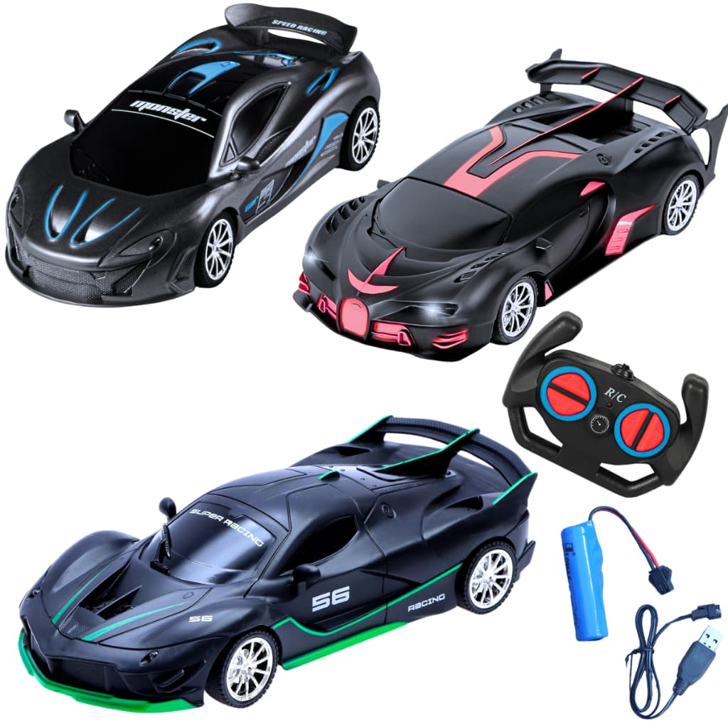 Carrinho De Controle Remoto Esportivo Farol Led Presente Carro Esportivo Recarregável