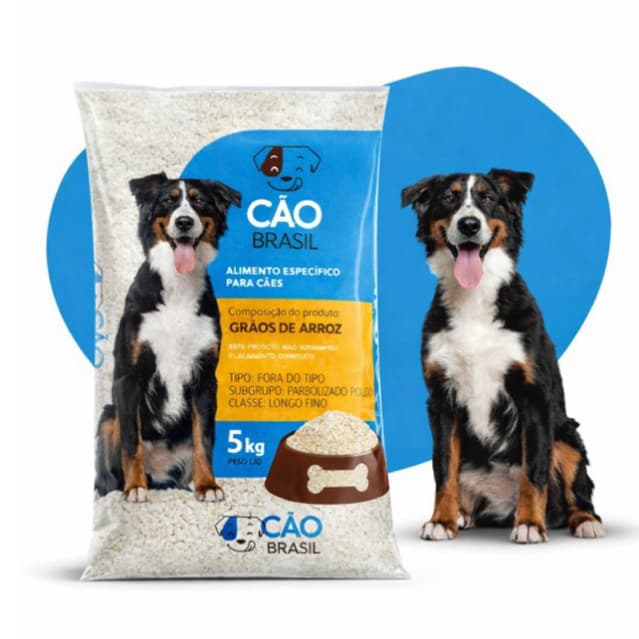 Arroz para Cachorro 5/10 kg Cão Brasil Alimentação Canina Econômica Mistura com Ração