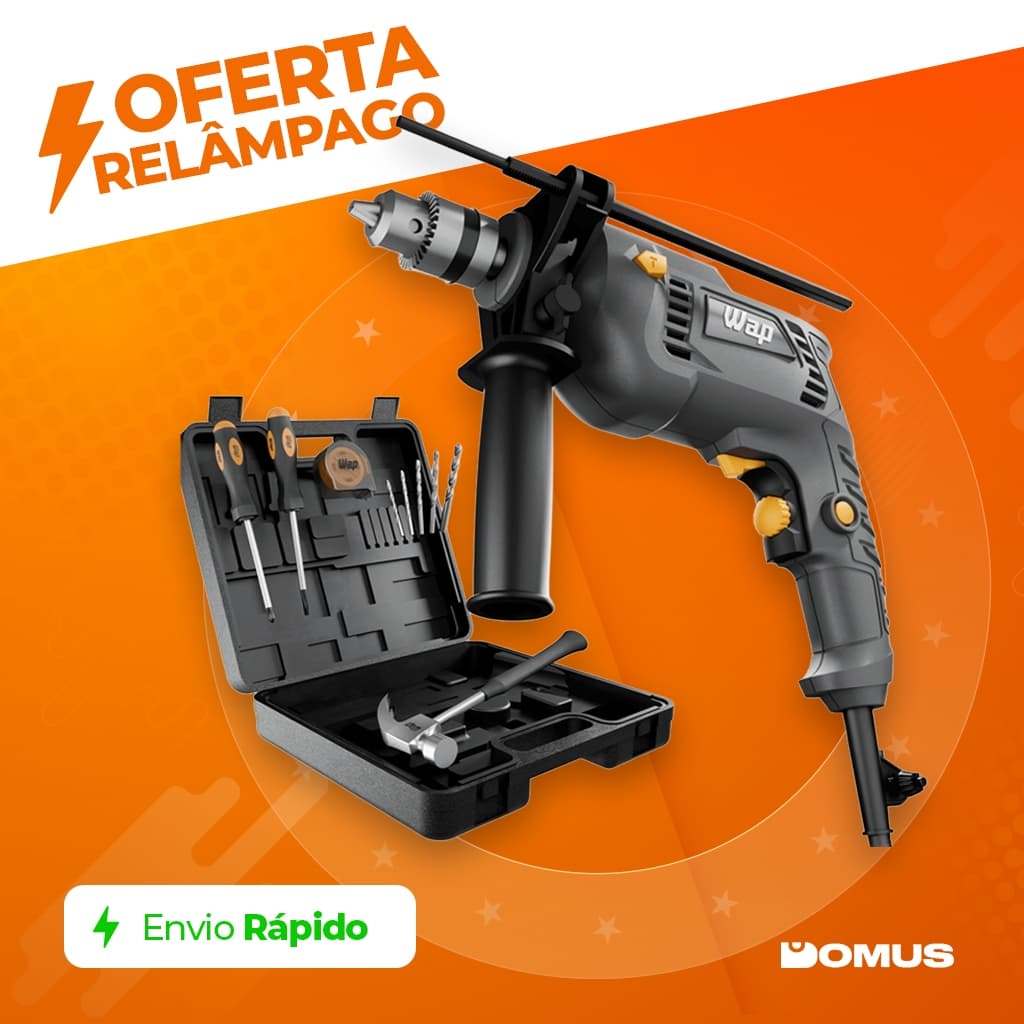 Parafusadeira e Furadeira de Impacto Mandril  3/8" WF 700K10 Wap Reverso e Limitador