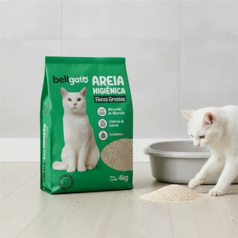 Kit 5un Areia SUPER PREMIUM Sanitária Higiênica Para Gatos Anti Odor 20kg Total Bellgato