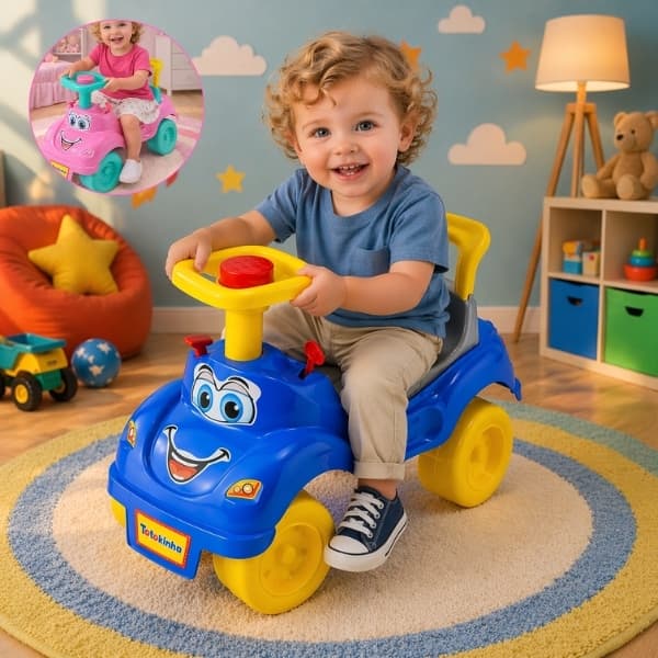 Motoca Infantil Bebe Totokinha Sport Com Peças Geométricas Triciclo Andador