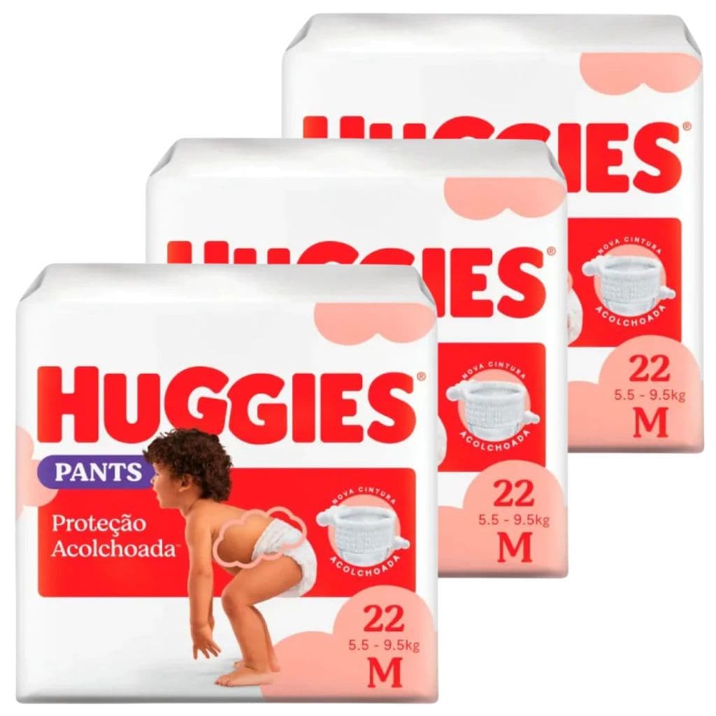 3 Pacotes da Fralda Huggies Paint Com Cintura Acolchoada (Shortinho)