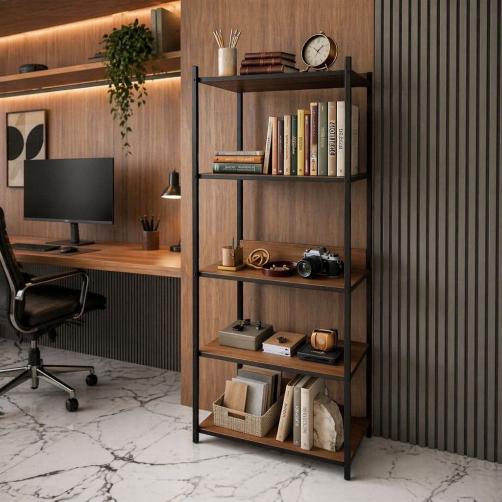 Estante Estilo Industrial 170cm com 5 Prateleiras | Organizador Multiuso Sala/Cozinha | FULL