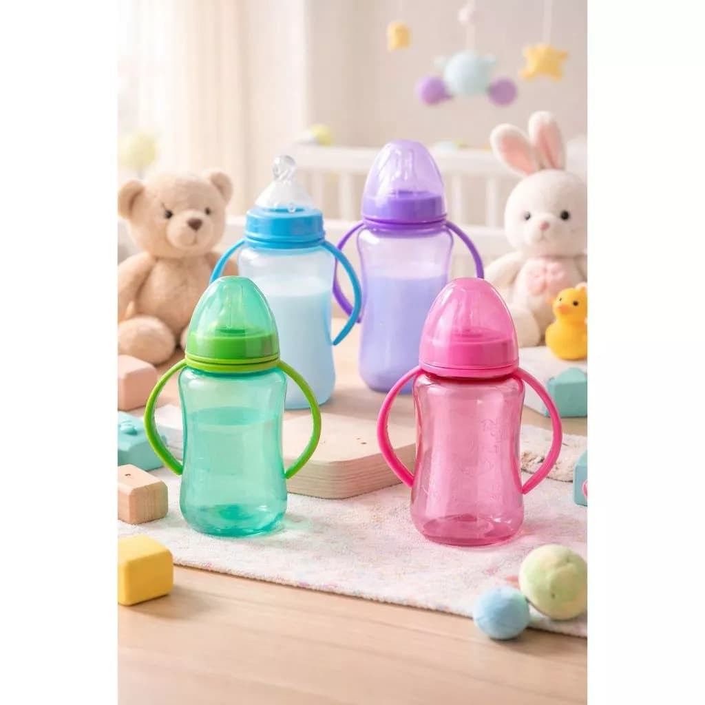 Mamadeira Gorduchinha 330ml Color Com Alça  Bico Redondo (4595)