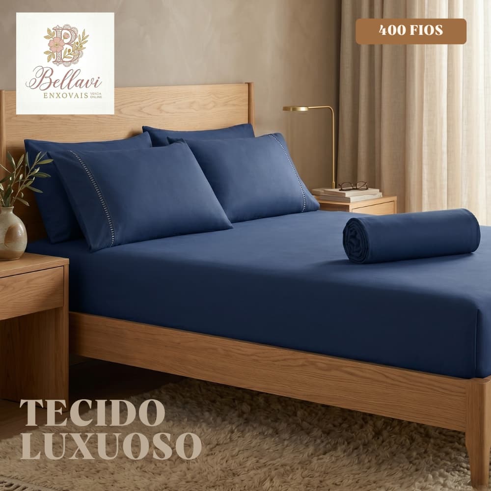 Jogo de Lençol 03 Peças 400 Fios Cama Solteiro Casal Padrão Queen e King Micropercal Ponto Palito